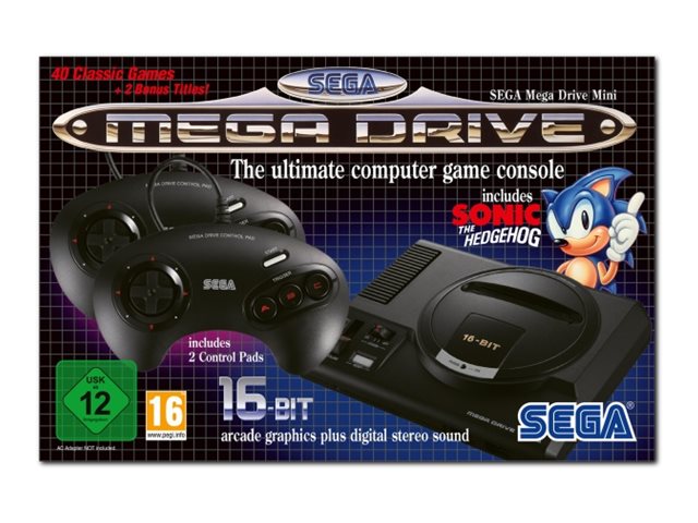 Sega Mega Drive Mini Retro Konsole 2 Controller 40+2 Spiele