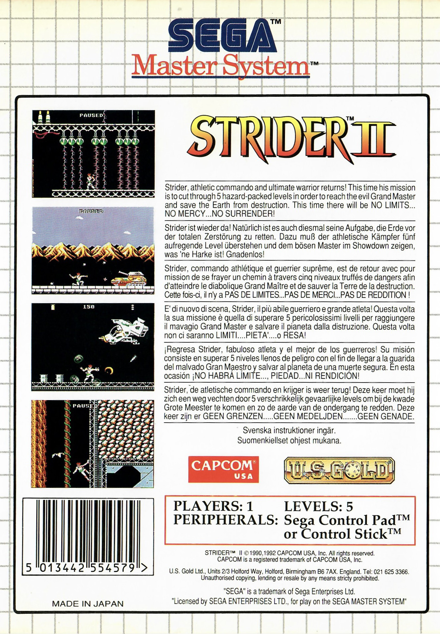 Strider 2 Sega Master System