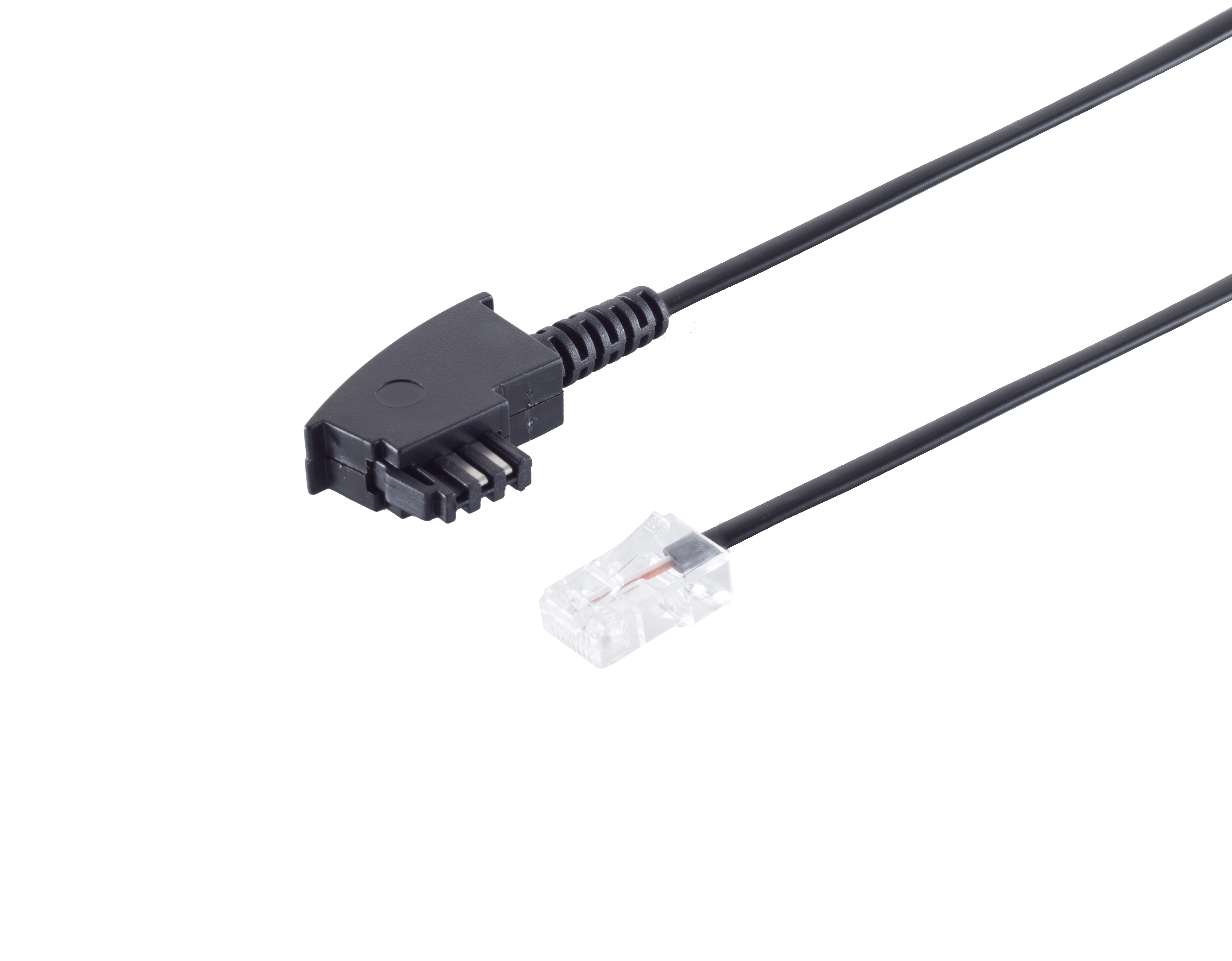 Telefonkabel TAE-F auf RJ-45 Stecker A-4 B-5 schwarz 2m