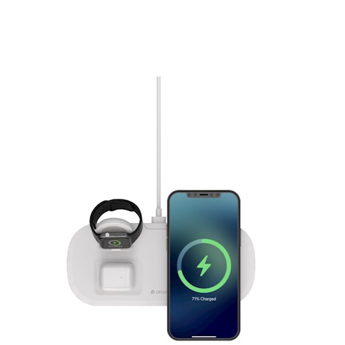 Devia Smart 3 in 1 wireless Charger 15W White
