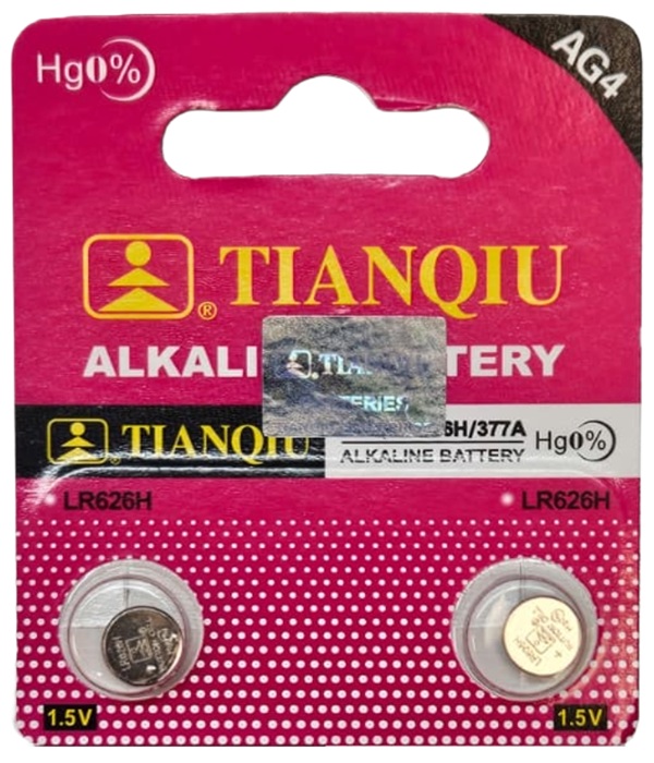 Tianqiu AG4 Alkaline Knopfzellen Doppelpack