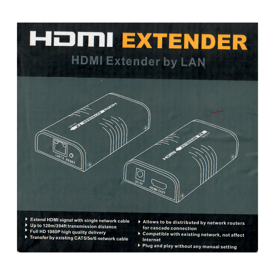 A10D HDMI Extender Erweiterung LAN CAT5/6 RJ45