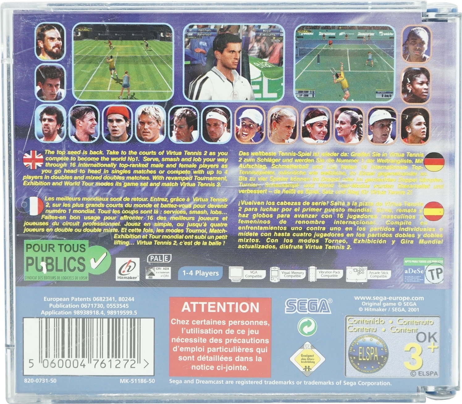 Virtua Tennis 2 Sega Dreamcast