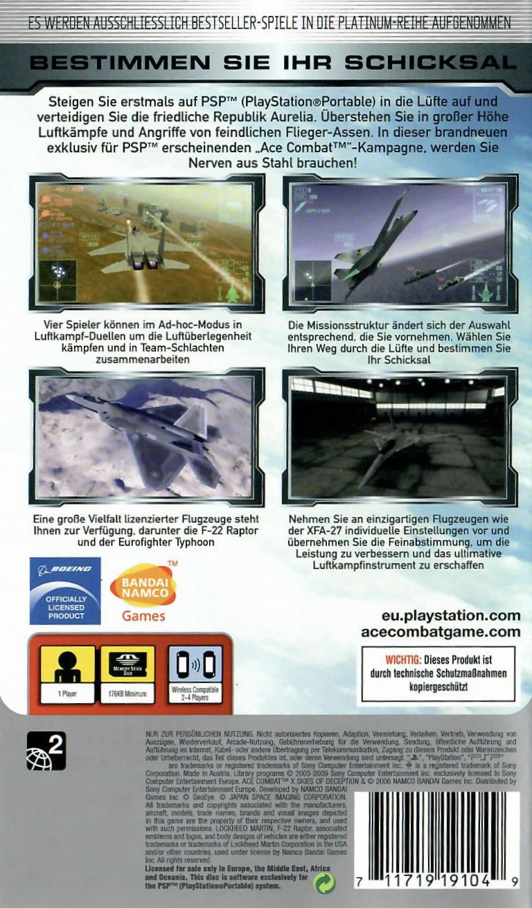 Ace Combat X Skies of Deception PSP