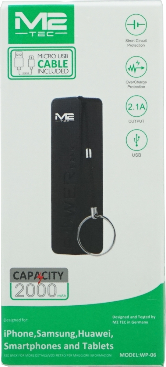 M2 Tec Powerbank 2000 mAh V-5733 Schwarz
