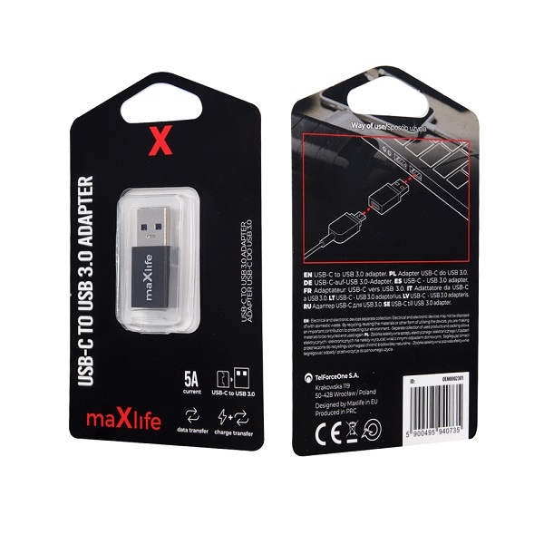 Maxlife USB-C To USB 3.0 Adapter 5A