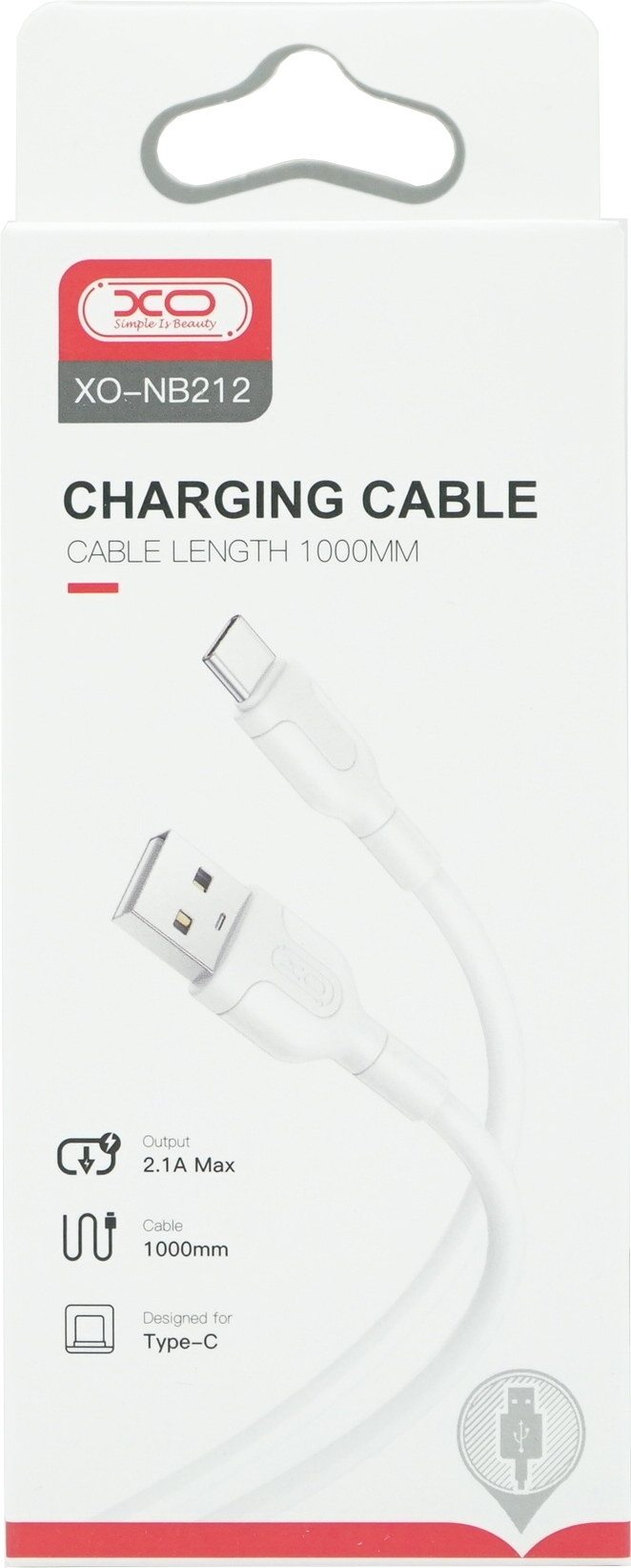 XO USB - USB Type-C Kabel NB212 1m 2,1A Weiß