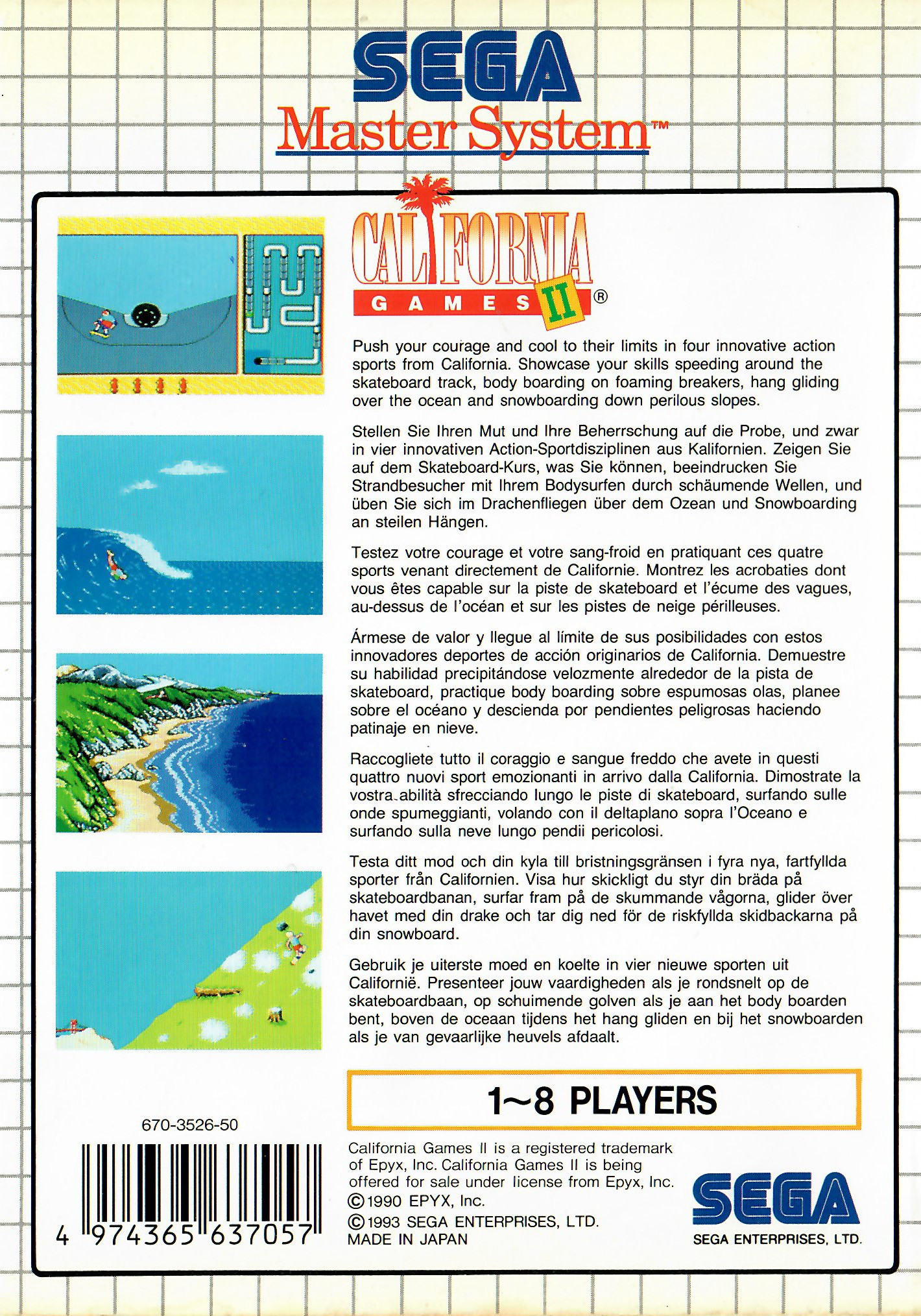 California Games 2 Sega Master System