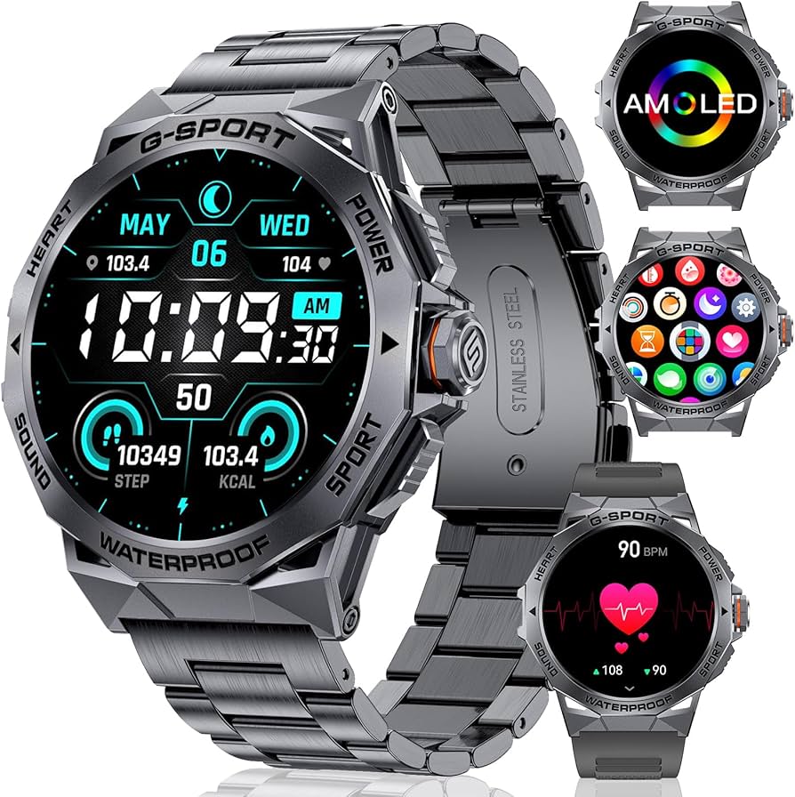 Sunkta waterproof Sport Smartwatch Stainless Steel