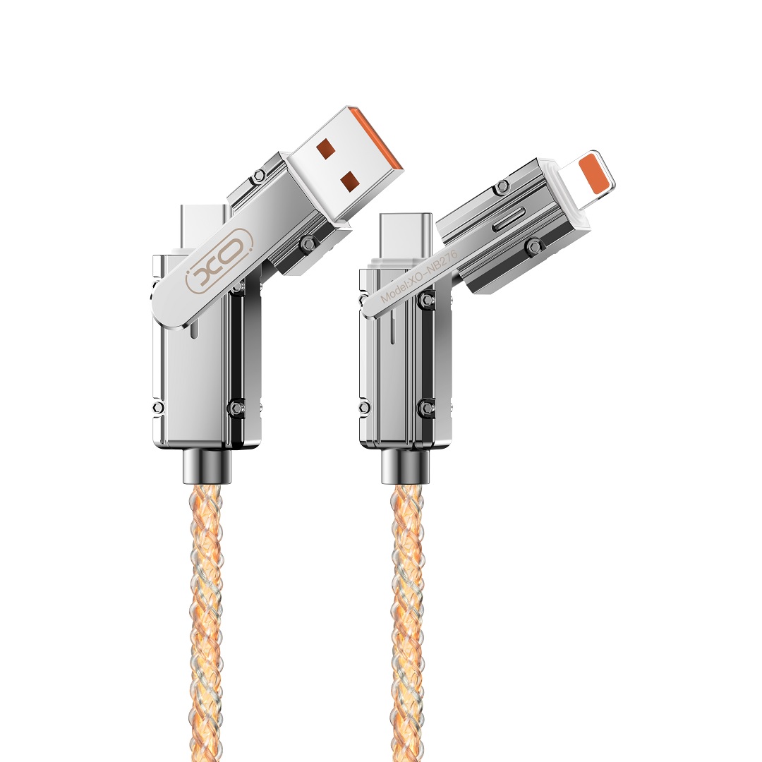 XO cabel NB276 4w1 USB-C - Lightning + USB - USB-C 60W 1,0m grau