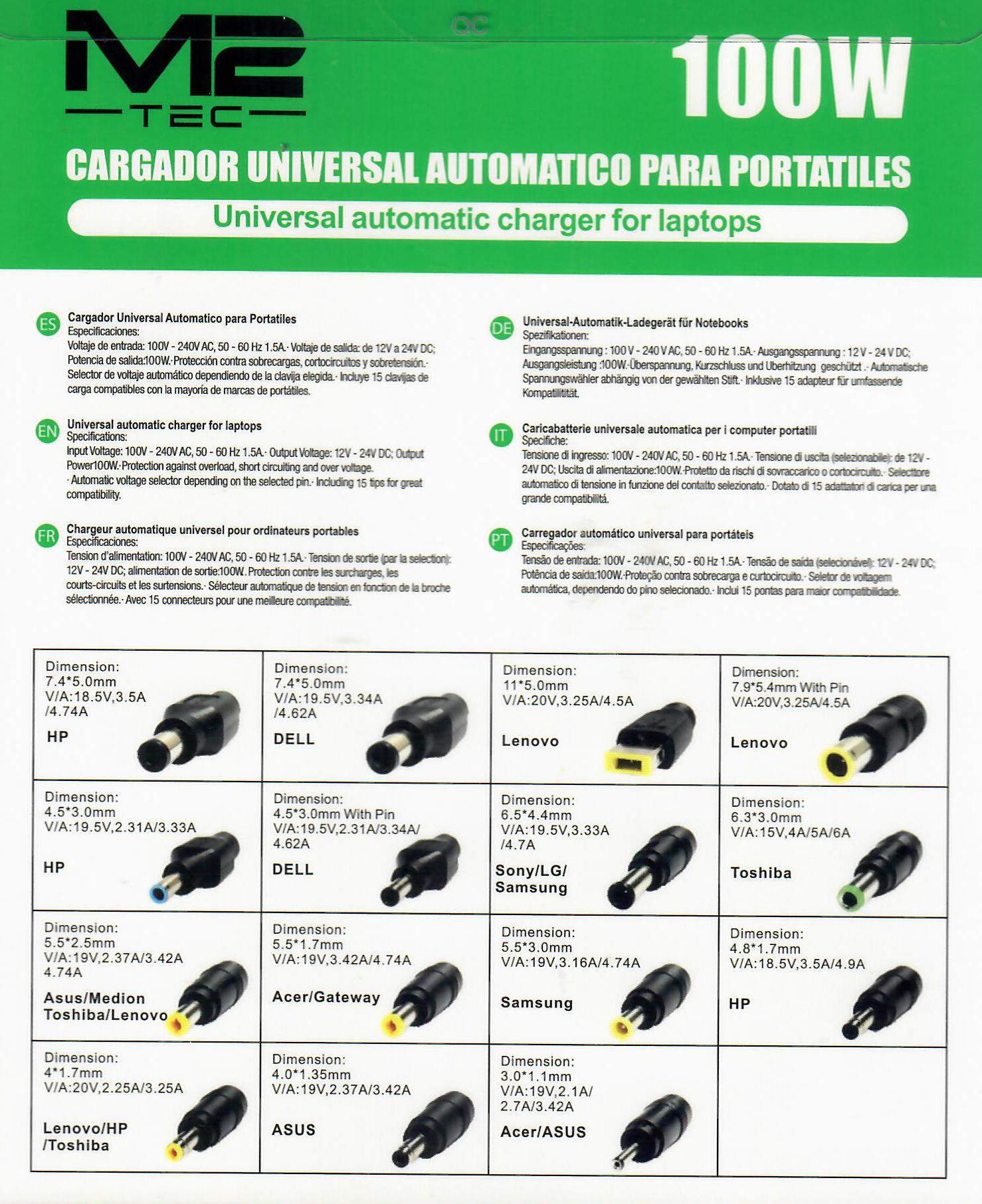 M2 TEC Universal Ladekabel 100W V-6659