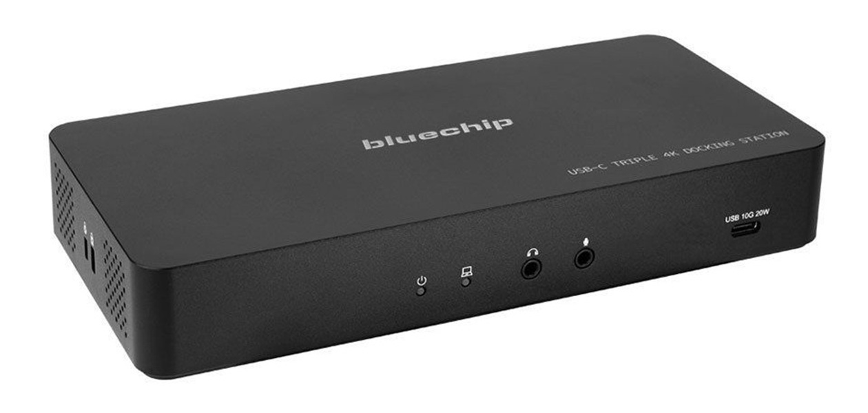 Bluechip USB-C Triple 4K Dockingstation mit Ladefunktion schwarz