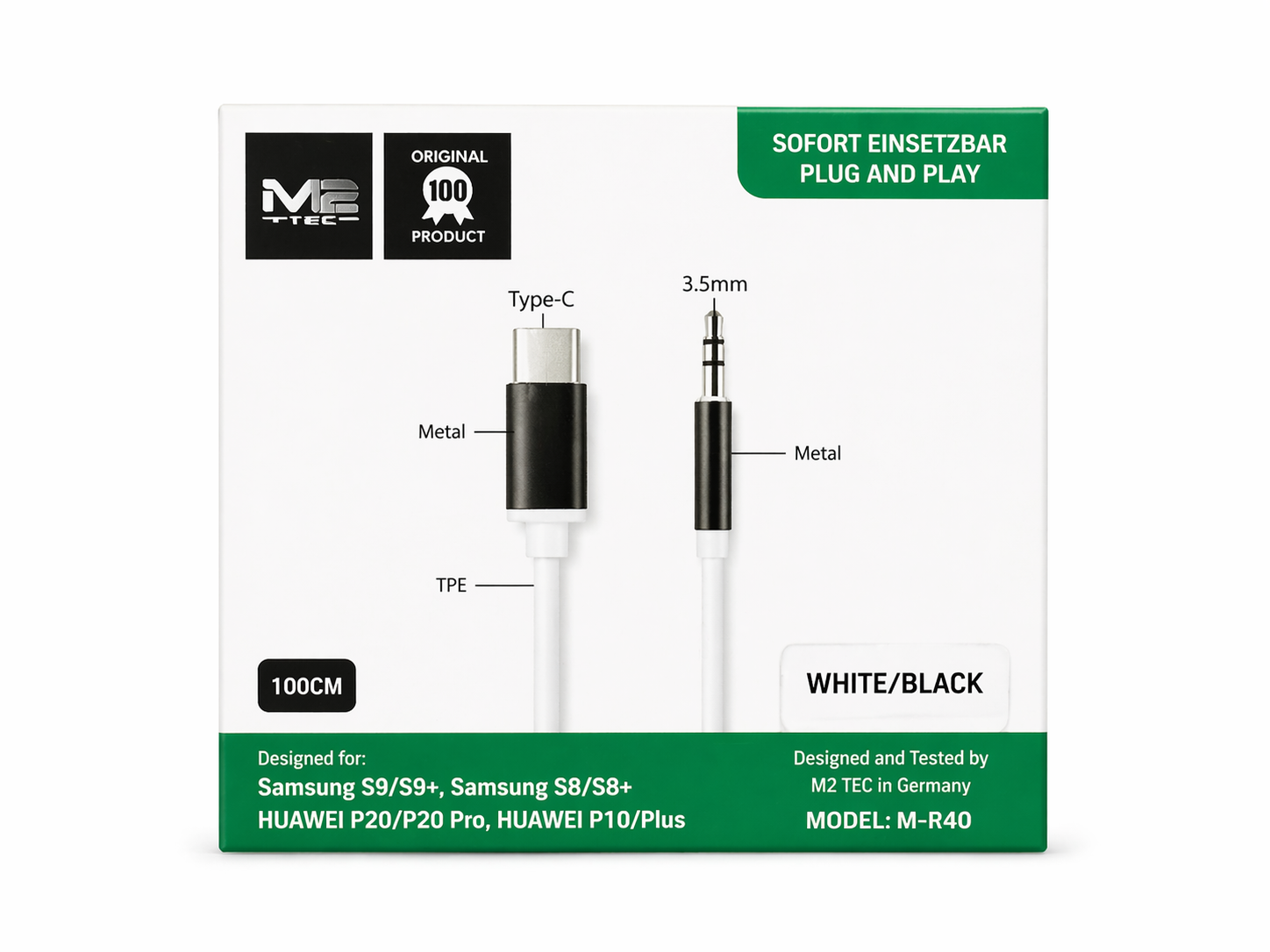 M2 Tec USB-C auf 3,5mm Klinke M-R40 Neu