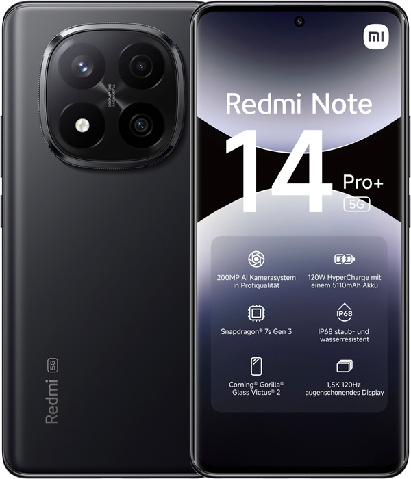 Xiaomi Redmi Note 14 Pro+ 5G 12GB 256GB Midnight Black