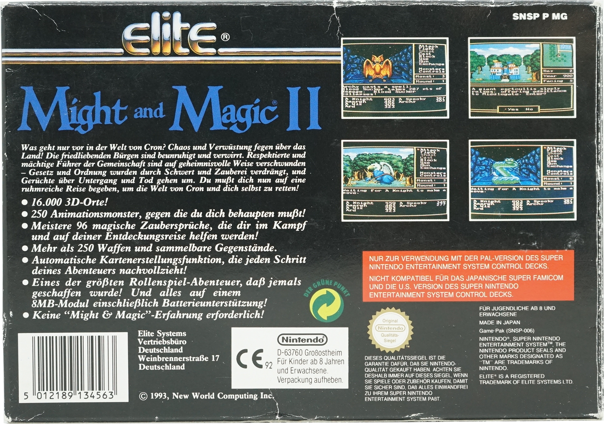 Might and Magic 2 SNES mit OVP