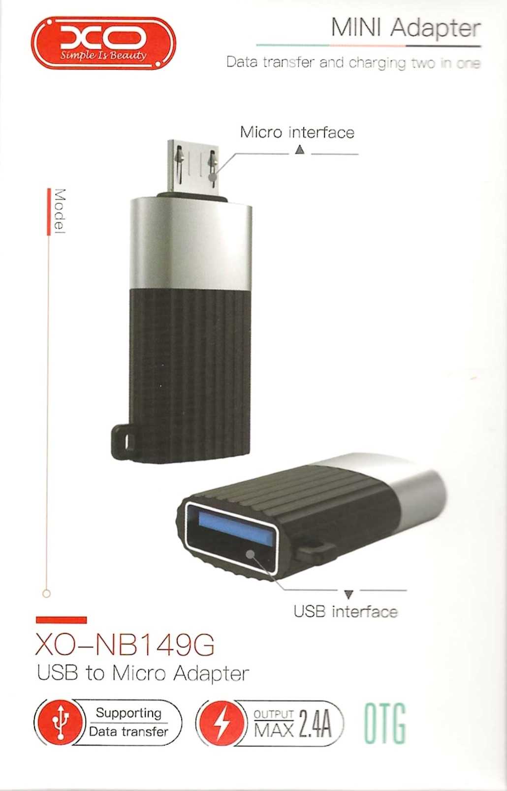XO NB149G USB to Micro-USB Adapter