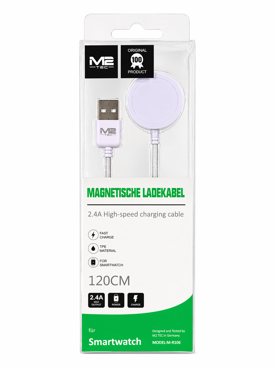 M2 Tec Magnetische Ladekabel Smartwatch M-R106 Neu