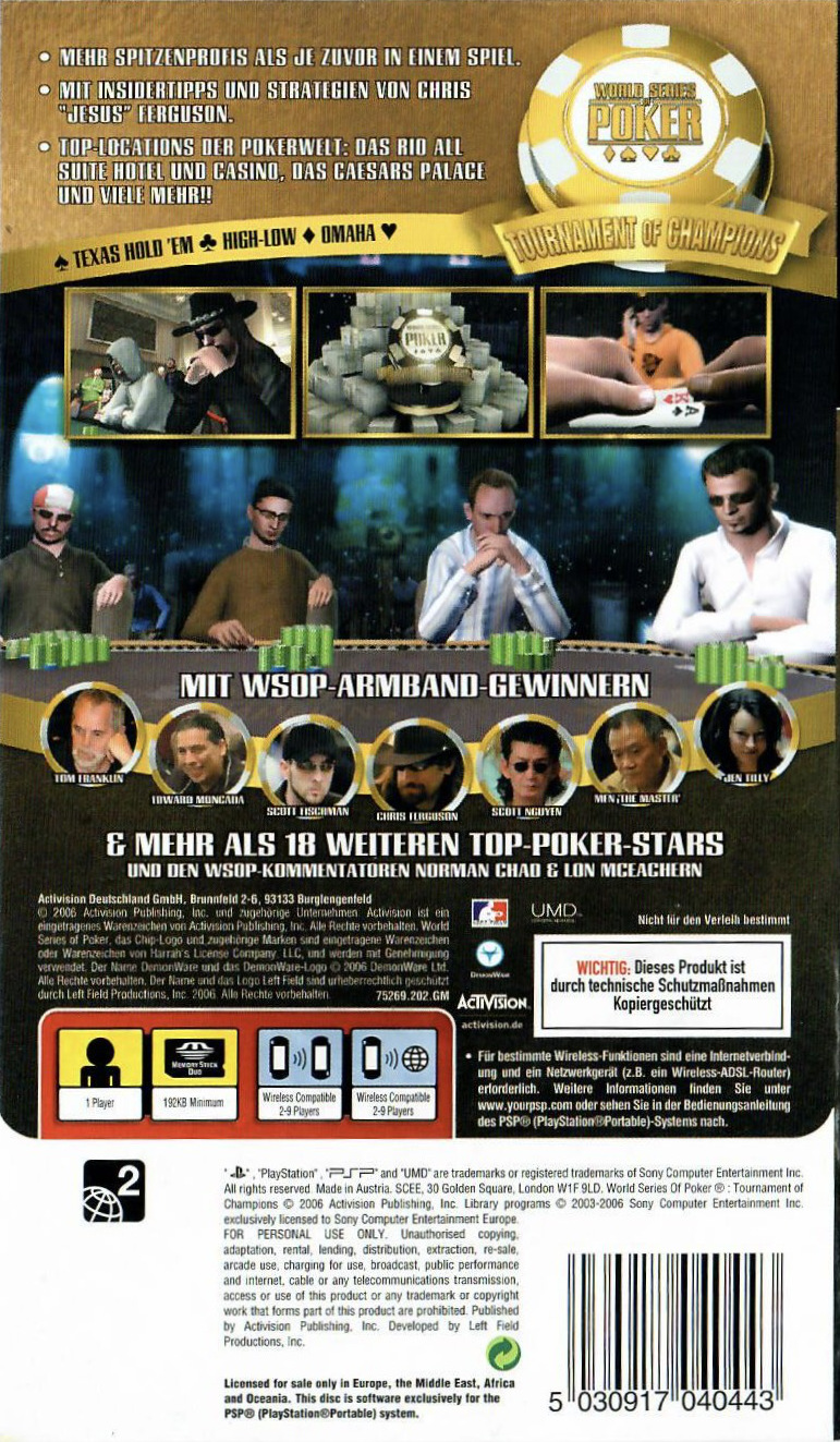 World Series of Poker Tournament of Champions 2007 Edition PSP