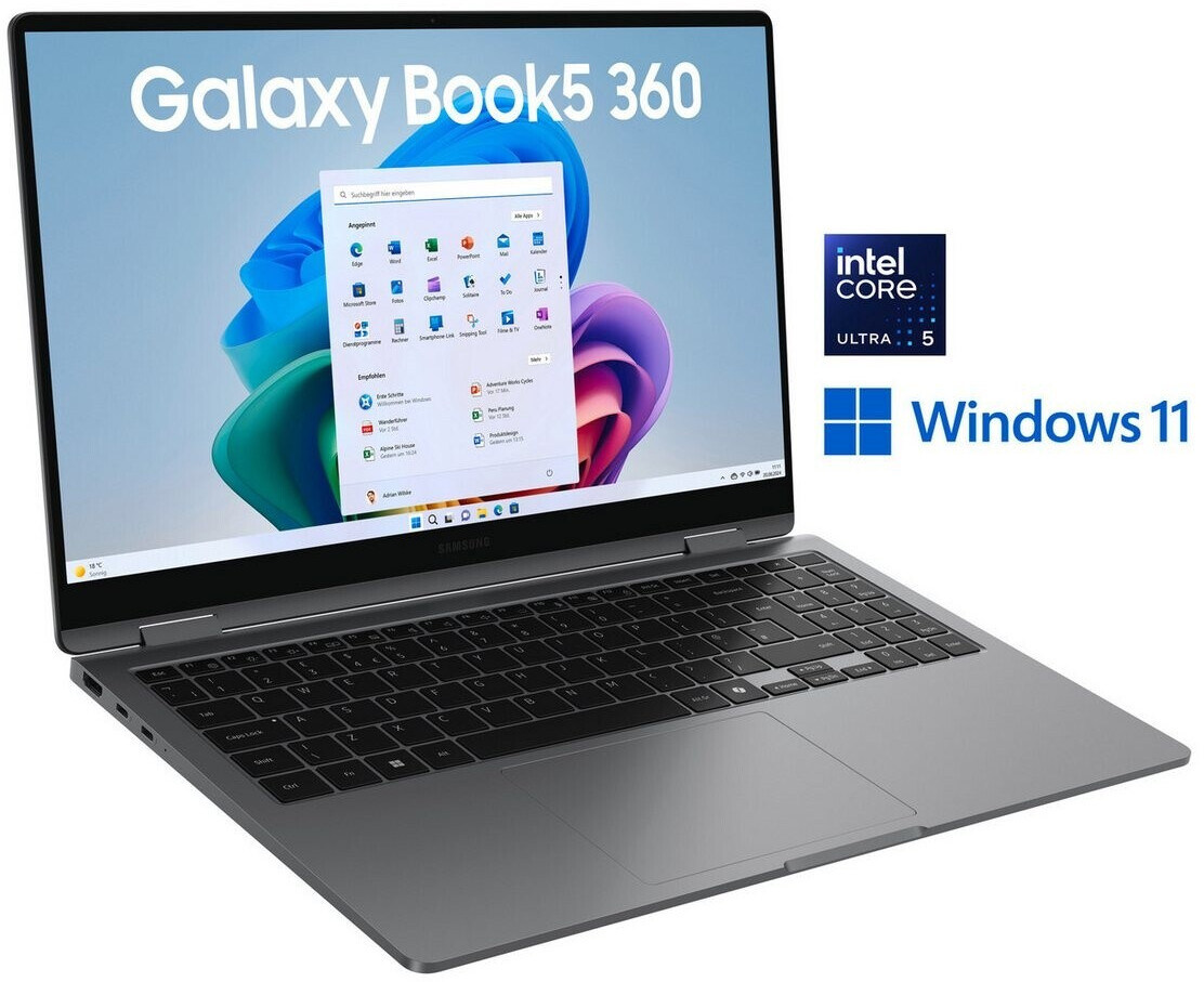 Samsung Galaxy Book 5 360 15.6" Core Ultra 5 226V / 16GB DDR5 / 512GB SSD / Gray / NP750QHA-KA6DE
