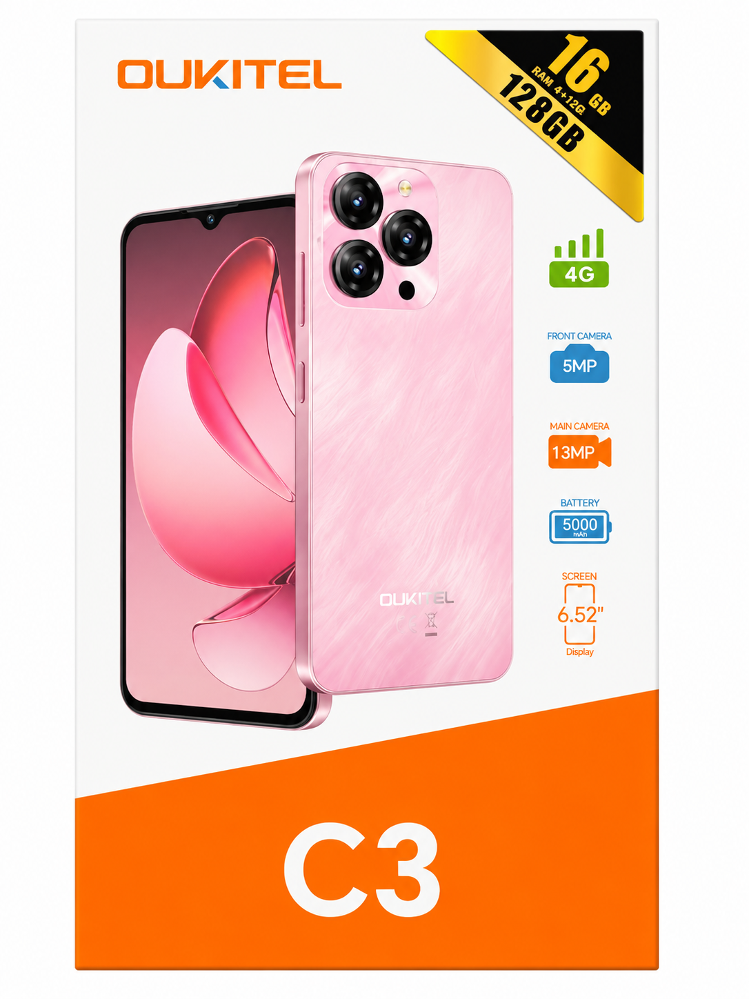 Oukitel C3 128GB 4GB+12GB Black