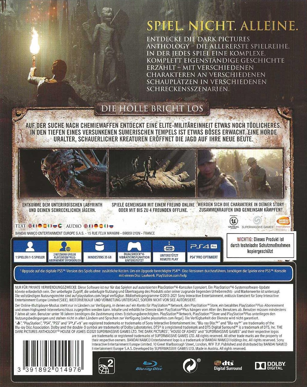 Dark Pictures House of Ashes PS4