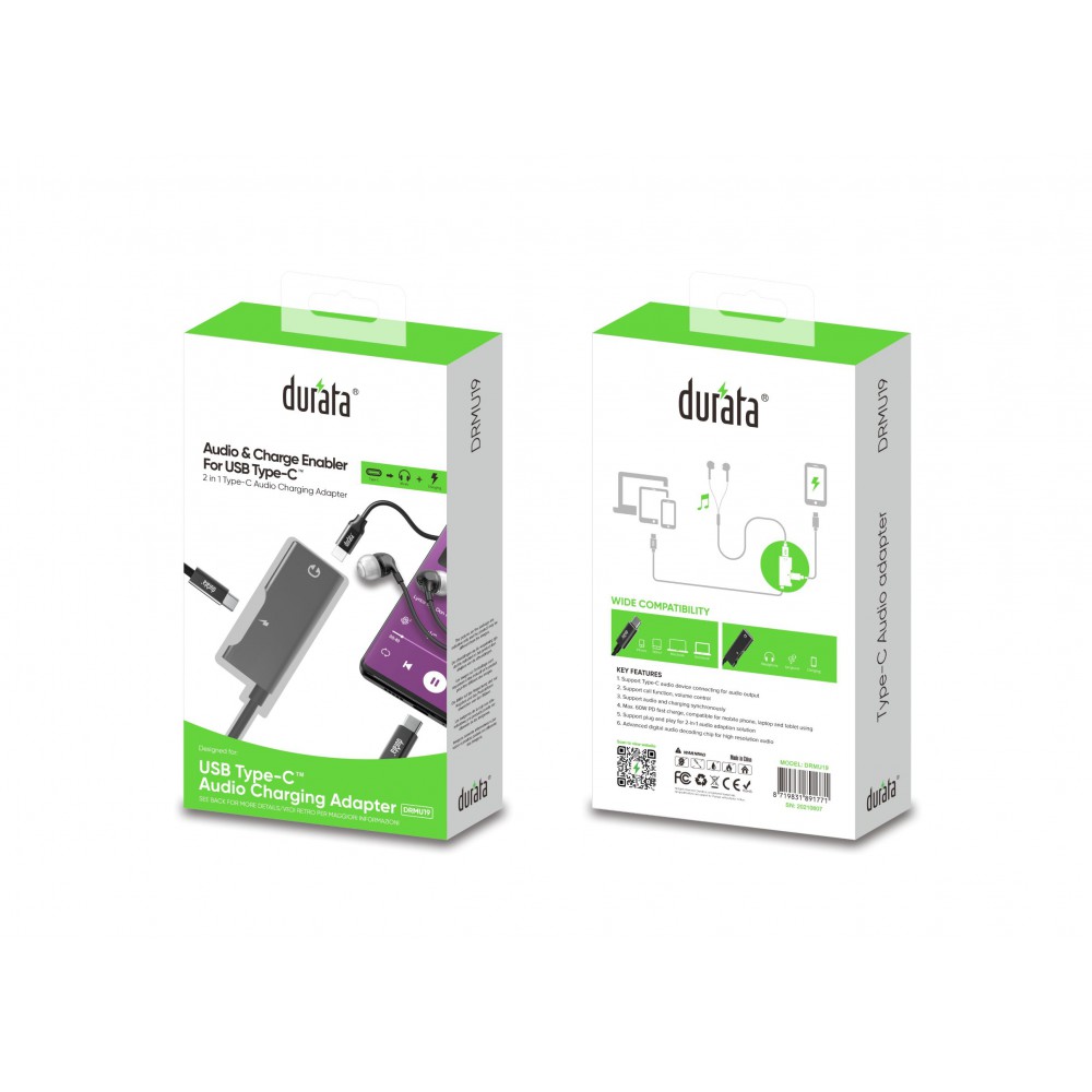 Durata USB Type-C Audio Charging Adapter DRMU19