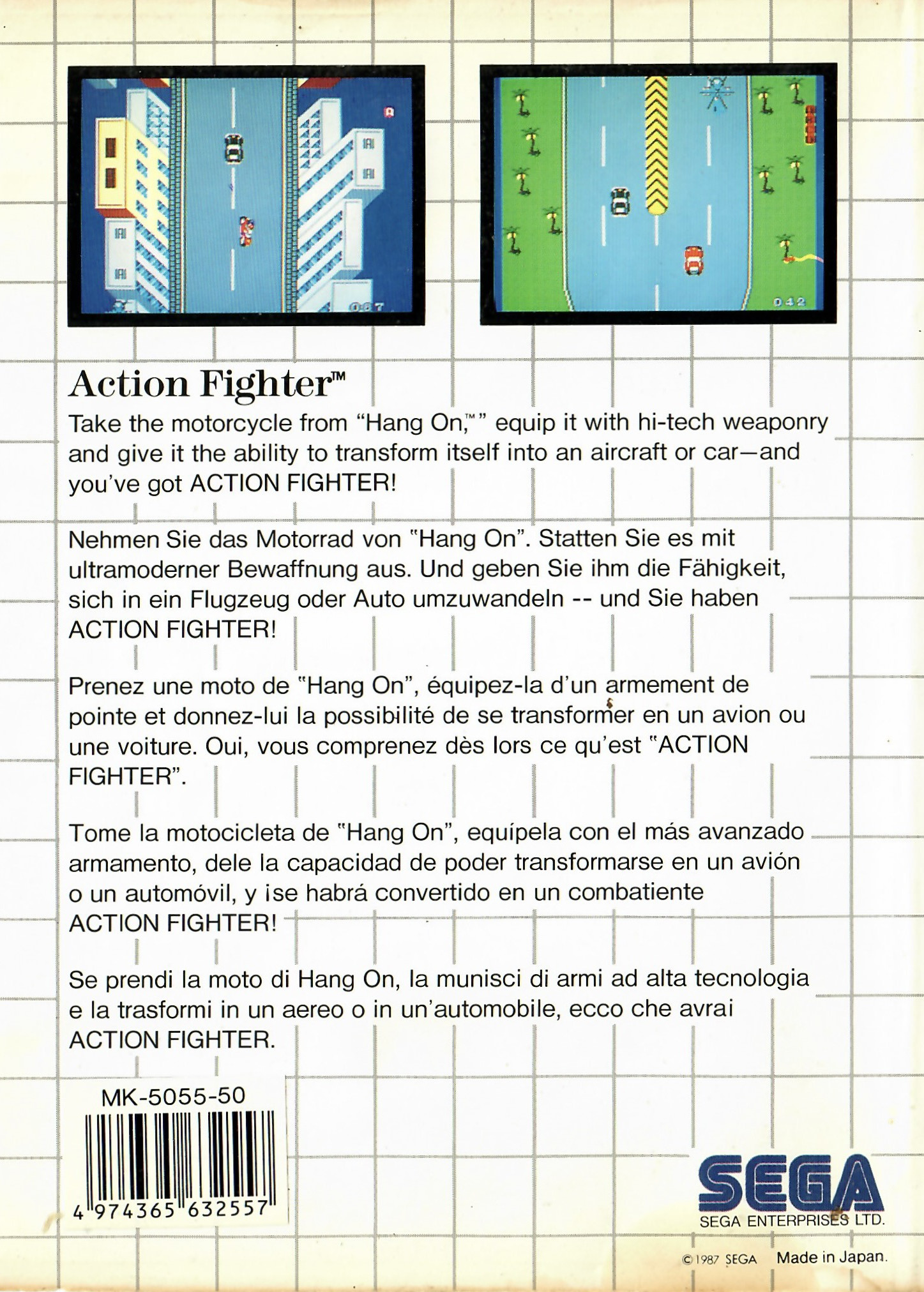 Action Fighter The Mega Catrige Sega Master System