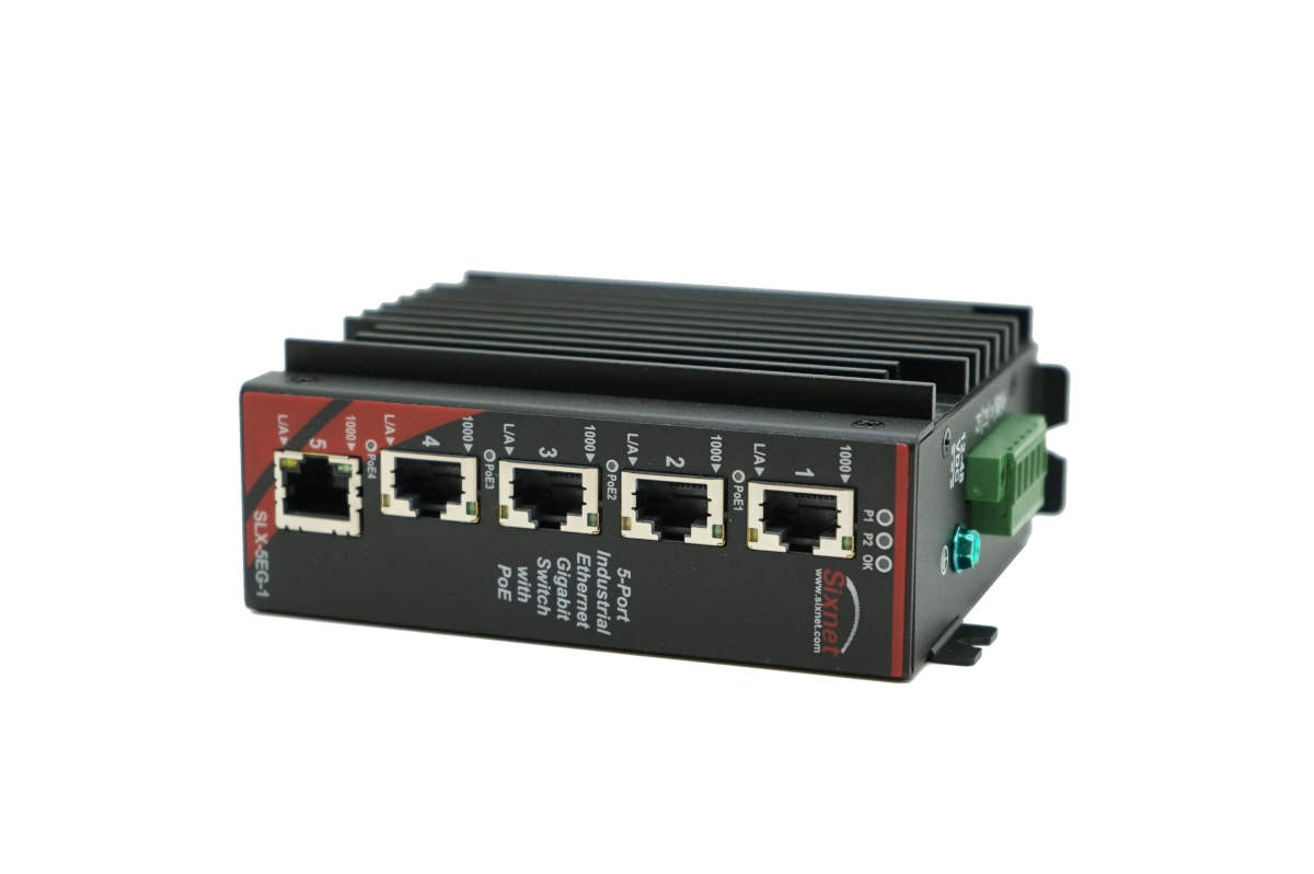 Sixnet SLX-5EG-1 5 Port Unmanaged Switch 10/100/1000 Neuwertig
