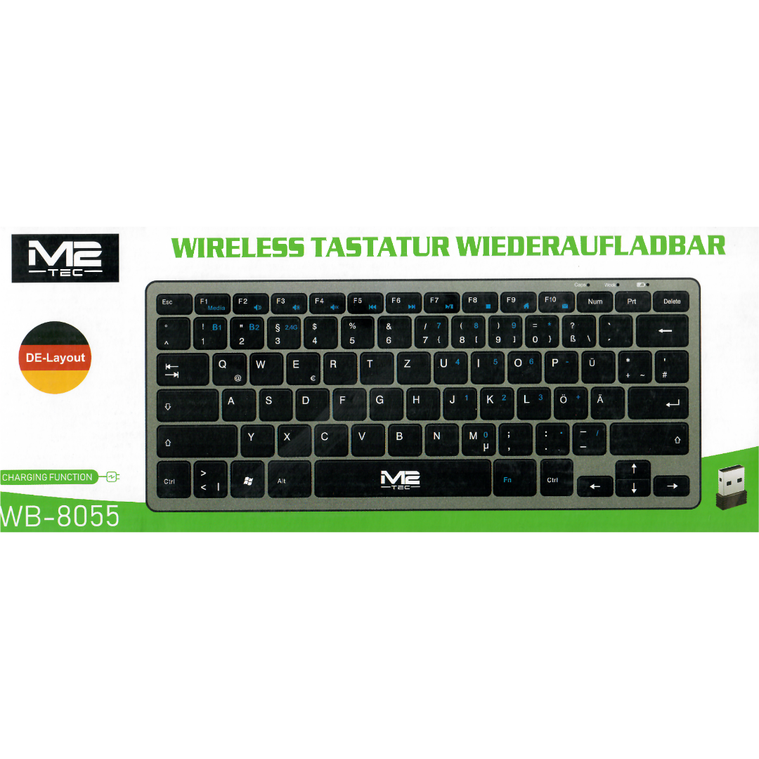 M2 Tec Wireless Tastatur 2,4Ghz/ Bluetooth WB-8055