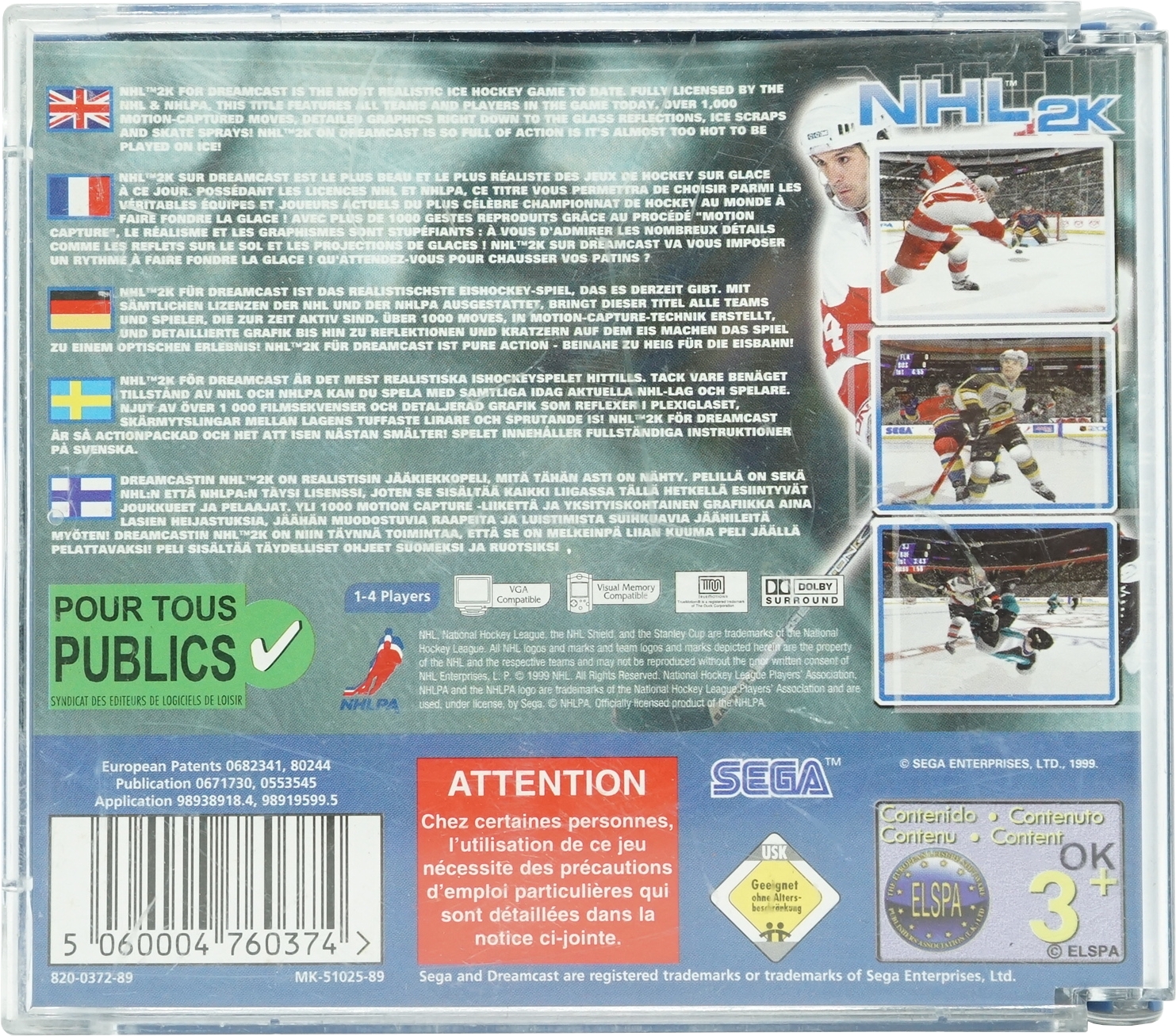 Sega NHL 2K Sega Dreamcast